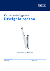 Dźwignia ręczna Karta katalogowa PL
