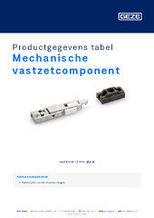 Mechanische vastzetcomponent Productgegevens tabel NL