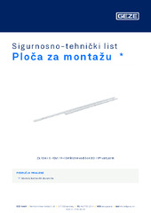 Ploča za montažu  * Sigurnosno-tehnički list HR