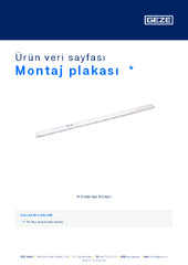 Montaj plakası  * Ürün veri sayfası TR