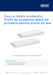 Profil de acoperire placă de prindere pentru sticlă 30 mm Fișa cu datele produsului RO