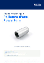Rallonge d'axe Powerturn Fiche technique FR