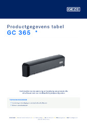 GC 365  * Productgegevens tabel NL