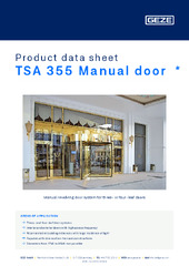 TSA 355 Manual door  * Product data sheet EN
