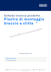 Piastra di montaggio braccio a slitta  * Scheda tecnica prodotto IT