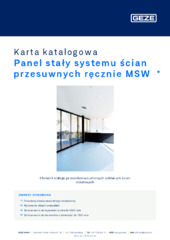 Panel stały systemu ścian przesuwnych ręcznie MSW  * Karta katalogowa PL