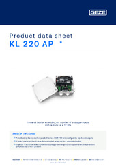 KL 220 AP  * Product data sheet EN