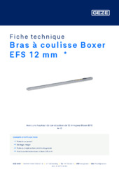 Bras à coulisse Boxer EFS 12 mm  * Fiche technique FR