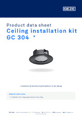 Ceiling installation kit GC 304  * Product data sheet EN