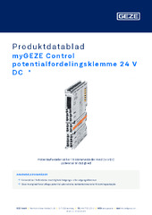 myGEZE Control potentialfordelingsklemme 24 V DC  * Produktdatablad DA