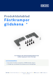 Fästkrampor glidskena  * Produktdatablad SV