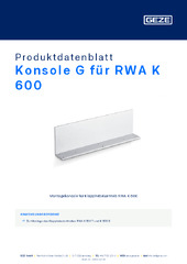 Konsole G für RWA K 600 Produktdatenblatt DE