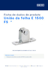 União da folha E 1500 FS  * Ficha de dados de produto PT