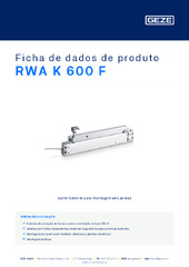 RWA K 600 F Ficha de dados de produto PT