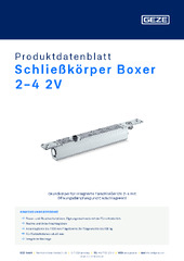 Schließkörper Boxer 2-4 2V Produktdatenblatt DE