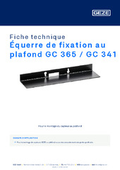 Équerre de fixation au plafond GC 365 / GC 341 Fiche technique FR