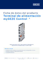 Terminal de alimentación myGEZE Control  * Ficha de datos del producto ES