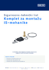 Komplet za montažu IS-mehanike Sigurnosno-tehnički list HR