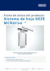 Sistema de hoja GEZE MCRdrive  * Ficha de datos del producto ES