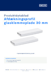 Afdækningsprofil glasklemmeplade 30 mm Produktdatablad DA
