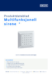 Multifunksjonell sirene  * Produktdatablad NB