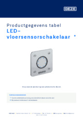 LED-vloersensorschakelaar  * Productgegevens tabel NL