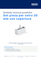 Set pinza per vetro 30 mm con copertura Scheda tecnica prodotto IT