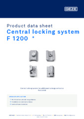 Central locking system F 1200  * Product data sheet EN
