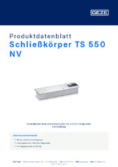 Schließkörper TS 550 NV Produktdatenblatt DE