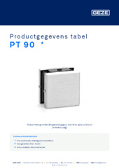 PT 90  * Productgegevens tabel NL