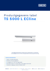 TS 5000 L ECline Productgegevens tabel NL