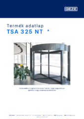 TSA 325 NT  * Termék adatlap HU