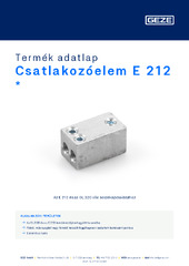 Csatlakozóelem E 212  * Termék adatlap HU