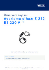 Ayarlama cihazı E 212 R1 230 V  * Ürün veri sayfası TR