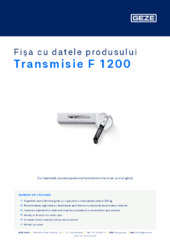 Transmisie F 1200 Fișa cu datele produsului RO