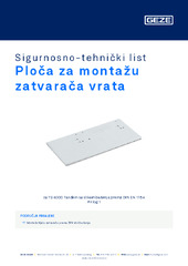 Ploča za montažu zatvarača vrata Sigurnosno-tehnički list HR