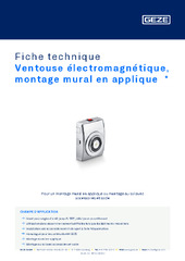 Ventouse électromagnétique, montage mural en applique  * Fiche technique FR
