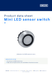 Mini LED sensor switch  * Product data sheet EN