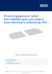 Set afdekkingen aan kopse kant klembare afdekking 100  * Productgegevens tabel NL