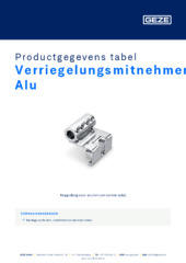 Verriegelungsmitnehmer Alu Productgegevens tabel NL