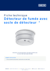 Détecteur de fumée avec socle de détecteur  * Fiche technique FR