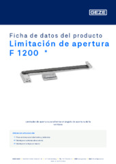 Limitación de apertura F 1200  * Ficha de datos del producto ES