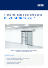 GEZE MCRdrive  * Ficha de datos del producto ES