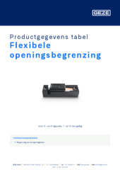 Flexibele openingsbegrenzing Productgegevens tabel NL