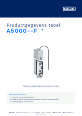 A5000--F  * Productgegevens tabel NL