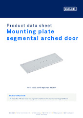 Mounting plate segmental arched door Product data sheet EN