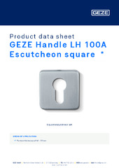 GEZE Handle LH 100A Escutcheon square  * Product data sheet EN