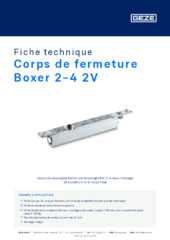 Corps de fermeture Boxer 2-4 2V Fiche technique FR