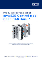 myGEZE Control met GEZE CAN-bus  * Productgegevens tabel NL