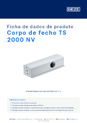 Corpo de fecho TS 2000 NV Ficha de dados de produto PT